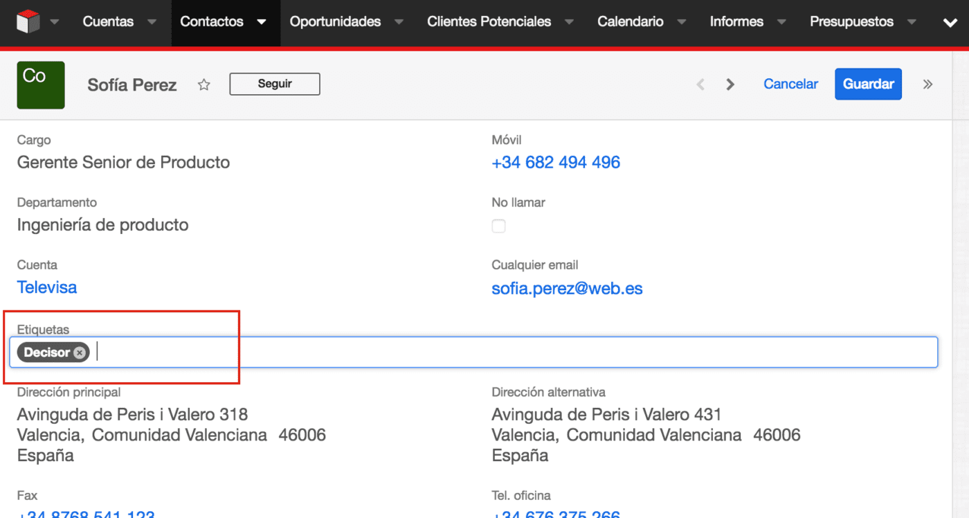 sugarcrm-tagging